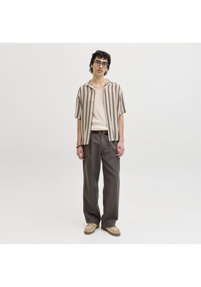 Jack & Jones Erkek Resort Yaka Çizgili Gömlek - Jeff - 12288853 Moonbeam