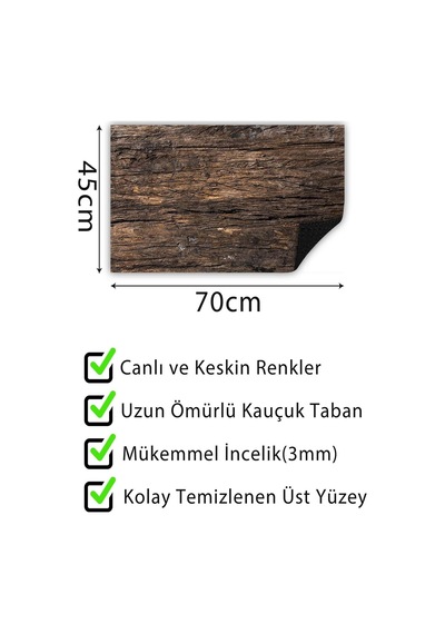 Dekoratif Kapı Önü Paspas, Dış Mekan/ev İçi/banyo/mutfak/yatak Odası/giriş Paspasları Ahşap Baskılı Çok Renkli