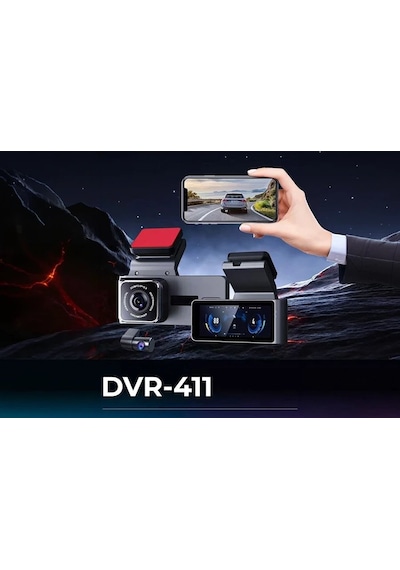Navimex Dvr-411 3.16" Araç İçi Kamerası Dvr Wi-fi Lcd Ekranlı Gece Görüşlü 2 Kameralı 2k+1k G-sensör