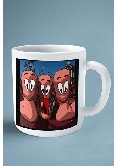 Worms Armageddon Oyun Baskılı Kupa Bardak Çift Taraflı Baskı Kişiye Özel Model 4 Çok Renkli