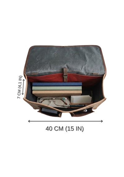 Huggy Craft Mihmander Hakiki Deri Laptop Ve Evrak Çantası - El Yapımı Vintage Postacı Çantası Kahverengi
