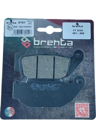 Brenta 431-208 2013-2021 Honda Crf 250 L Arka Fren Balatası Organik Balata
