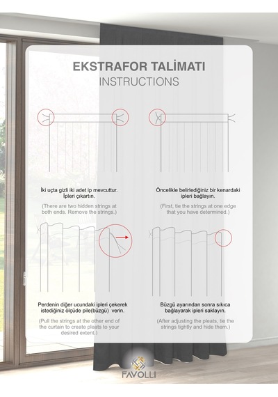 Br Favolli Kadife Dokulu Siyah Ada Fon Perde Ekstrafor Büzgülü Dream Series Siyah