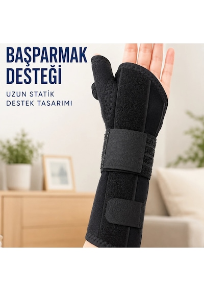 Başparmak Ve El Bilek Destek Ateli Metal Destekli Ayarlanabilir Cırtlı Bileklik