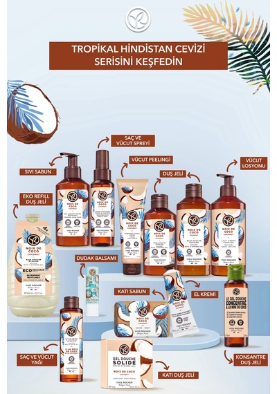 Yves Rocher Eko Refill Yedek Duş Jeli-nemlendirici Tropikal Hindistan Cevizi- Sls,sles İçermez,vegan- 600ml Diğer