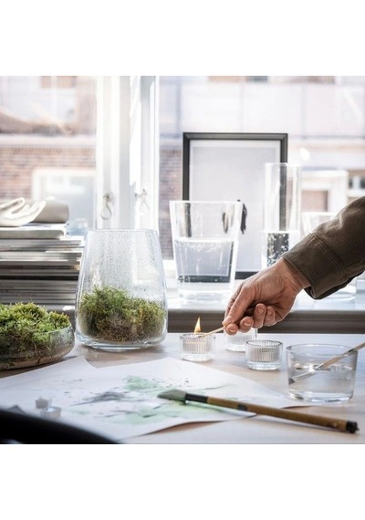 Ikea Sılkestrad Seramik Kaplı Kokulu Mum 8 X 10 Cm Meşe - Yosun Bej