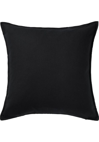 Minder Kırlent Kılıfı 50x50 cm Siyah Renk Fermuarlı Yastık Kılıfı