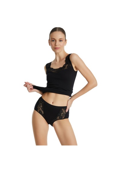 Blackspade Kadın Slip Külot Dantelli Private 1316 - Siyah