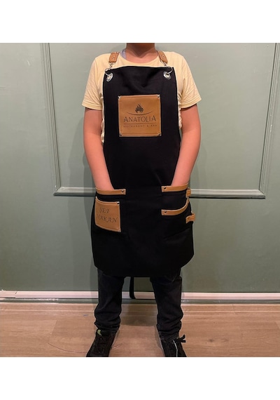 Yeni Sezon Trend Önlükler Deri Cep Detaylı Chef Garson Cafe Önlük