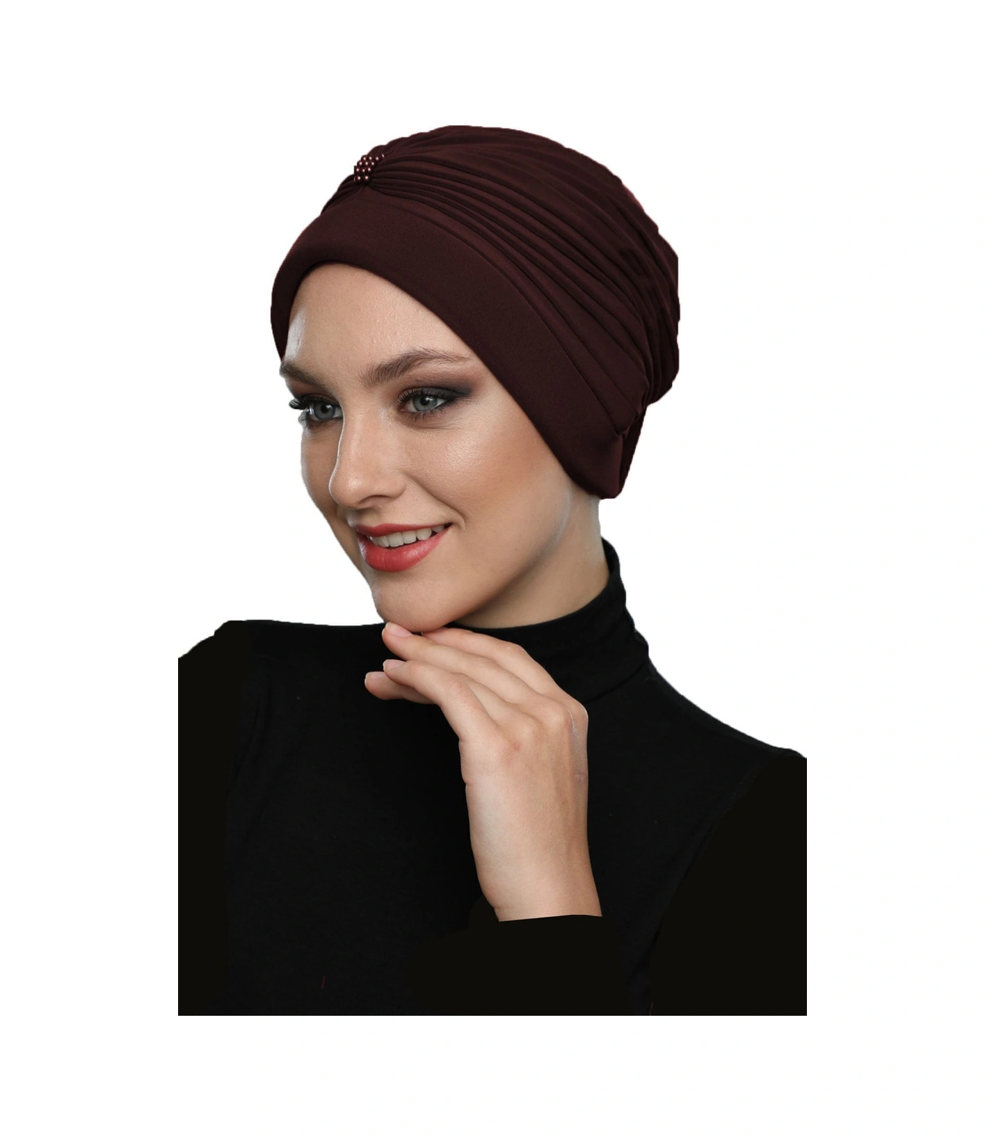 Elysianfidan Incili - Inci Işlemeli Kahve Hazır Türban Tesettür Bone Kahve Elysianfidan Incili - Inci Işlemeli Kahve Hazır Türban Tesettür Bone Kahve
