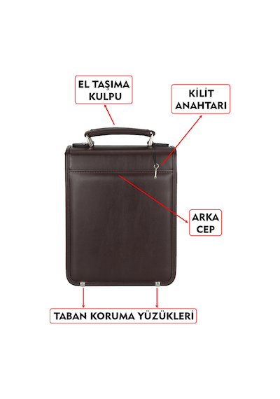 Dada Anahtarlı Kilit Mekanizmalı Kahverengi Küçük Boy Piremium Erkek El Ve Omuz Çantası