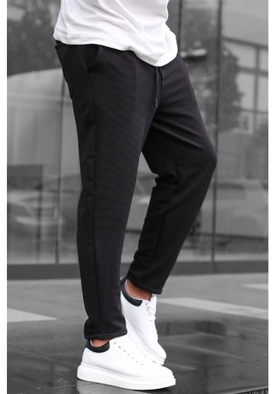 Madmext Siyah Basic Waffle Kumaş Erkek Pantolon 6509-siyah Siyah