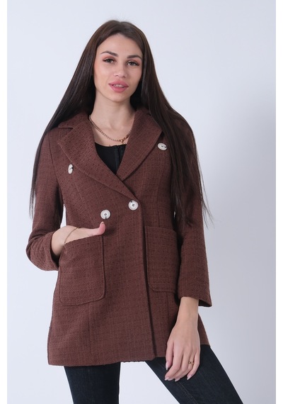 Feminist Kahve Tüvid Kumaş Ceket 4595020.05 Kahverengi