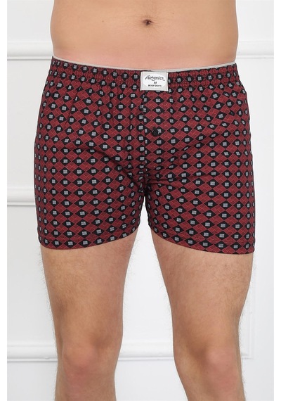 İbrahim Burak Etiler Collection Moda Çizgi Erkek Penye Boxer 40083 Kiremit