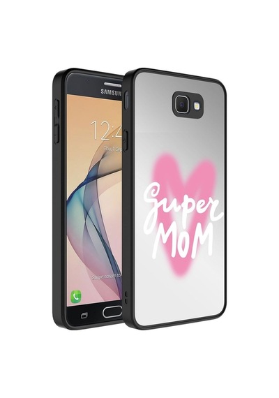 Galaxy J7 Prime Kılıf Aynalı Desenli Kamera Korumalı Parlak Zore Mirror Kapak Süper Anne