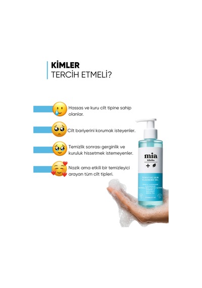 Mia Klinika Hassas ve Kuru Ciltler İçin Arındırıcı ve Nemlendirici Yüz Yıkama Jeli 200 ML