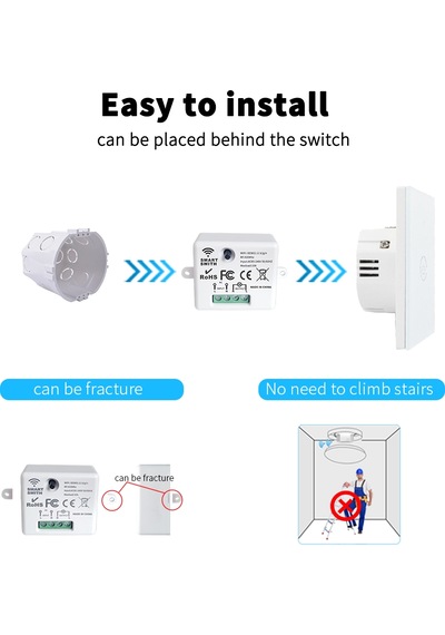Tuya Uyumlu Wifi 2 Tuşlu Senaryo Butonu Ve 2 Adet Işık Anahtarı Seti