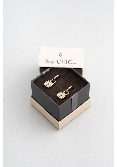 So Chic Celestina 18 Ayar Sarı Altın Kaplama Gümüş Sallantılı Küpe Sarı