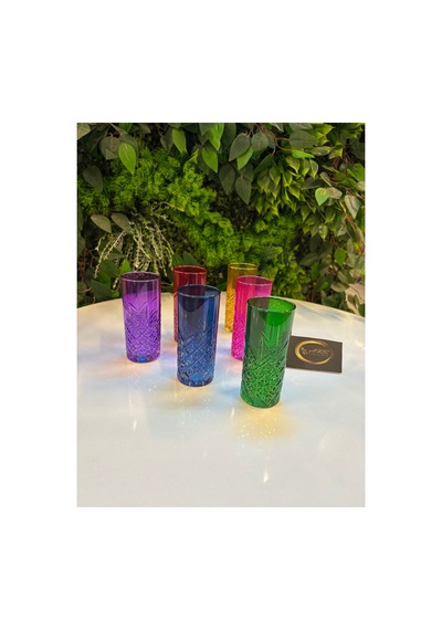 Ars Paşabahçe Timeless Renkli Kahve Yanı Bardağı, Soda-limonata-meşrubat Bardağı Gold-yaldız-çok Renkli-siyah