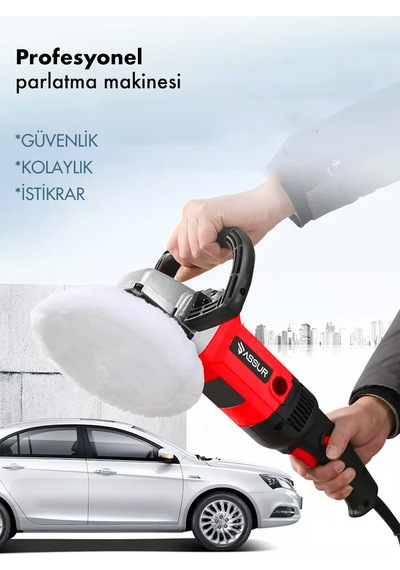 Assur 1200w Polisaj Makinesi Devir Ayarlı 180mm Pasta Cila-2577