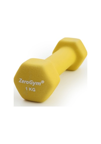 Zerogym Neopren Kaplı İçi Demir Dambıl 1 Kg Sarı 1 Adet