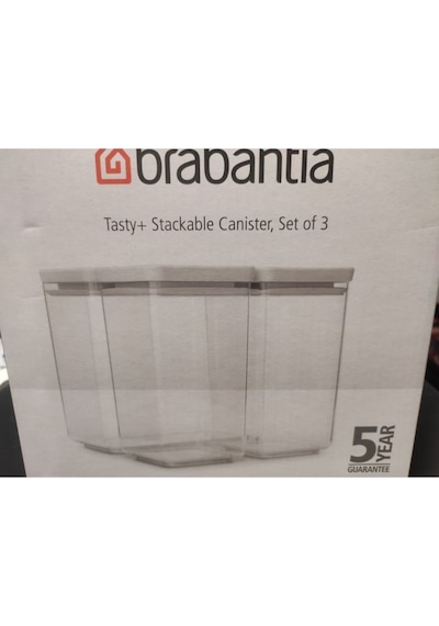 Brabantia Lıght Grey 3lü Plastik Kavanoz Seti 2x1,6l 1x3,5l Elvin Home Concept Gri