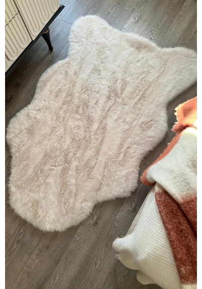 Apex Reiki Krem Peluş Post Şekilli Halı Krem