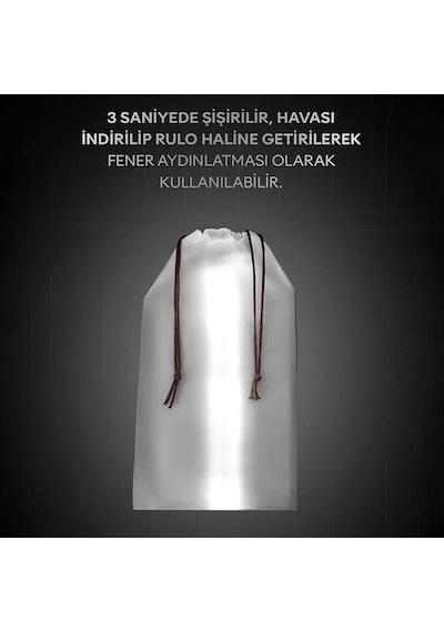 Zmr Zmr-385 Katlanır Şişirilebilir Beyaz Ledli Aydınlatma Tüpü Usb Ve Güneş Enerjisi Şarjlı Armatür