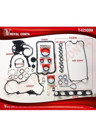 Royal Takım Conta Corteco Keçeli Reınz Subp.last Skc Siz Master 2.2-2.5 Dcı G9t-g9u T423008