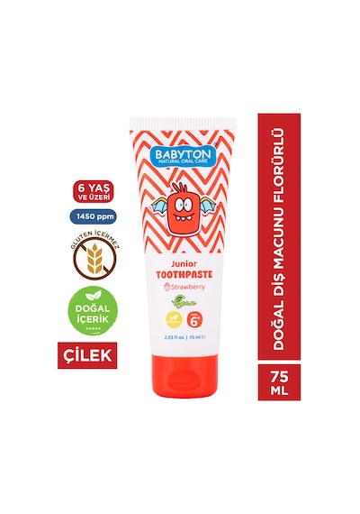 Doğal Çilekli Diş Macunu Florürlü Junior 6+ Temel Bakım