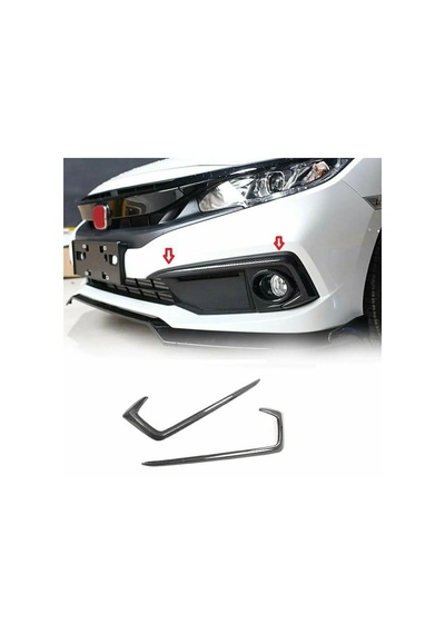 Honda Civic Fc5 Sis Farı Üst Kaşı Çıtası Kaplaması Karbon 2019-