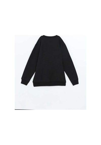 LC Waikiki Bisiklet Yaka Erkek Çocuk Sweatshirt Siyah