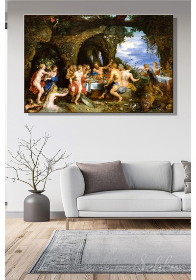Peter Paul Rubens Ve Jan Brueghel'in The Feast Of Acheloüs Adlı Eseri Yatay Kanvas Tablo 4327 Çok Renkli