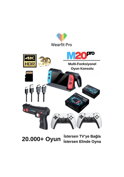 Wearfitpro M20pro Tv Bağlantılı Elde Kullanılabilir Oyun Konsolu Joystick Ve Stand  Gamepad Oyun Konsolu