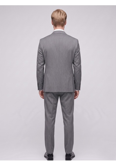 Tk6896 Erkek 3 Parça Slim Fit Çift Yırtmaçlı Takım Elbise Yelekli Şık Klasik Takım 6 Drop Antrasit