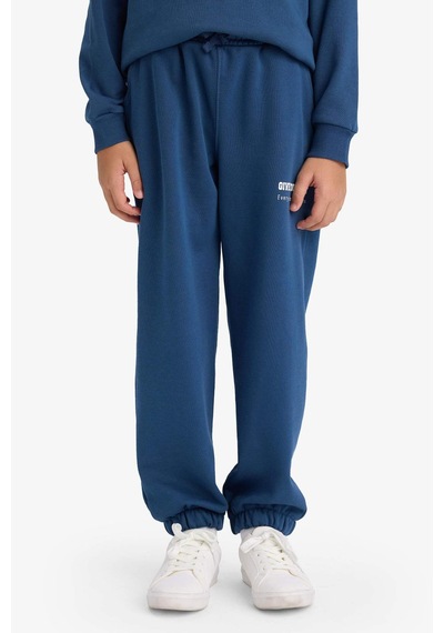 Defacto 2li Takım Baskılı Kapüşonlu Sweatshirt Eşofman Altı Erkek Çocuk G5640a825cwın249 İndigo-ın249