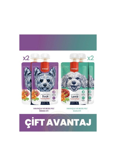 Wanpy Köpek Et Ezme Ördek Ve Kuzu X 4