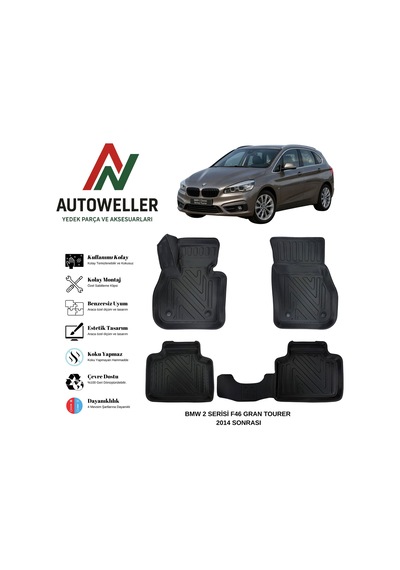 Bmw 2 Serisi Gran Tourer F46 2014 Sonrası Havuzlu Oto Paspas