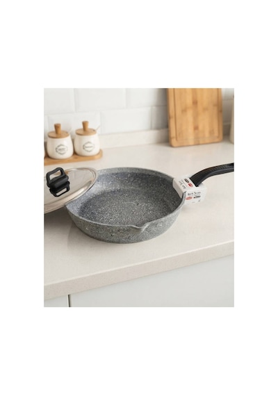 Khor Balık Tavası Kapaklı 34 Cm Gri
