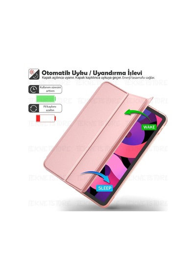 Apple Uyumlu iPad Air 6 11 Inç M2 Çip 2024 Tablet Kılıfı İnce Tasarım Smart Cover Standlı Akıllı Kapak Kılıf