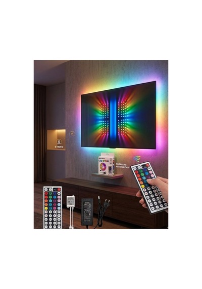 Rgb Led Strip 5 Metre Kumandalı 5050 Şerit Led Dekorasyon Işığı - Karbul4525-3624 Renkli Renkli
