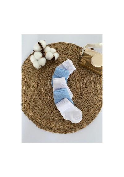 Glory Baby Organik Pamuklu Unisex 5'li Premium Yenidoğan Bebek Çorabı - Kutulu Beyaz-mavi Beyaz-mavi Glory Baby Organik Pamuklu Unisex 5'li Premium Yenidoğan Bebek Çorabı - Kutulu Beyaz-mavi Beyaz-mavi