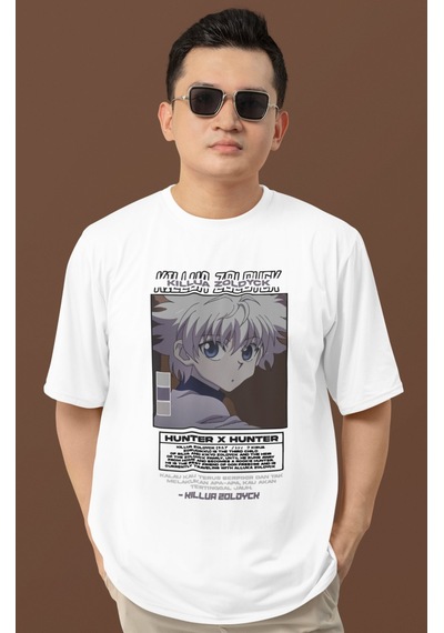 Sevbano Tasarım Killua Zoldyck Hunter X Hunter Baskılı Unisex Oversize An Beyaz Sevbano Tasarım Killua Zoldyck Hunter X Hunter Baskılı Unisex Oversize An Beyaz
