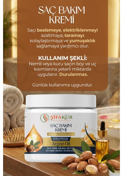 Şifakür Argan Yağlı Saç Bakım Kremi 250 ML