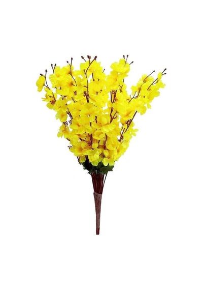 Nettenevime Yapay Çiçek Bahardalı Japon Kiraz Çiçeği 7 Dallı 57cm Sarı Diğer