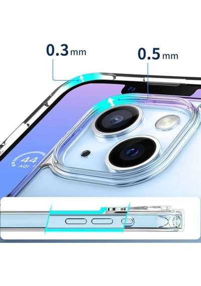 Magsafe Uyumlu Şeffaf Kılıf İphone 15 Sert Pc Embos Kılıf Kablosuz Şarj Destekli Darbe Koruyucu, Ultra Diğer