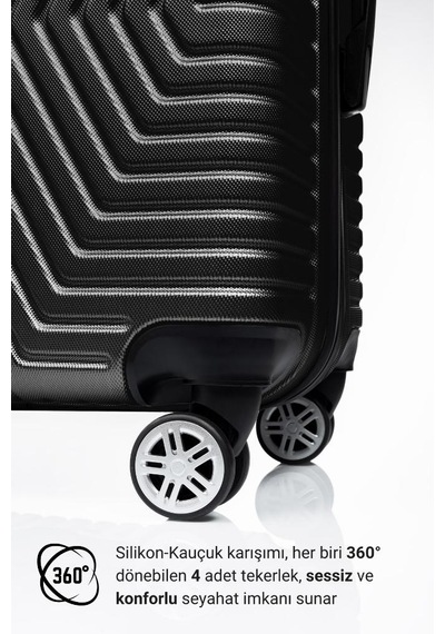 G&d Polo Suitcase Abs Siyah Orta Boy Valiz 600.01-o Siyah