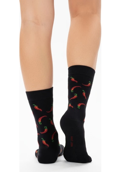 Gost Liria Pepper Socks Desenli Unisex Soket Çorap Siyah