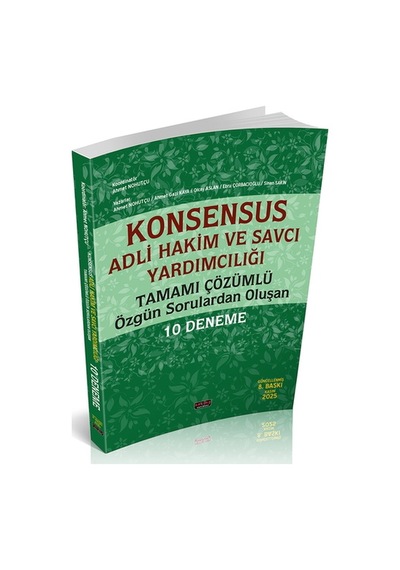 Konsensus Hakim Ve Savcı Yardımcılığı 10 Deneme Savaş Yayınları Kasım 2025