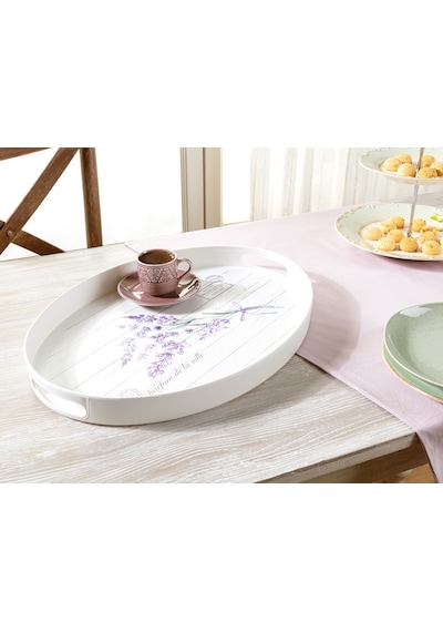 Madame Coco Lavander Oval Tepsi 1kteps179143x30cm-beyaz